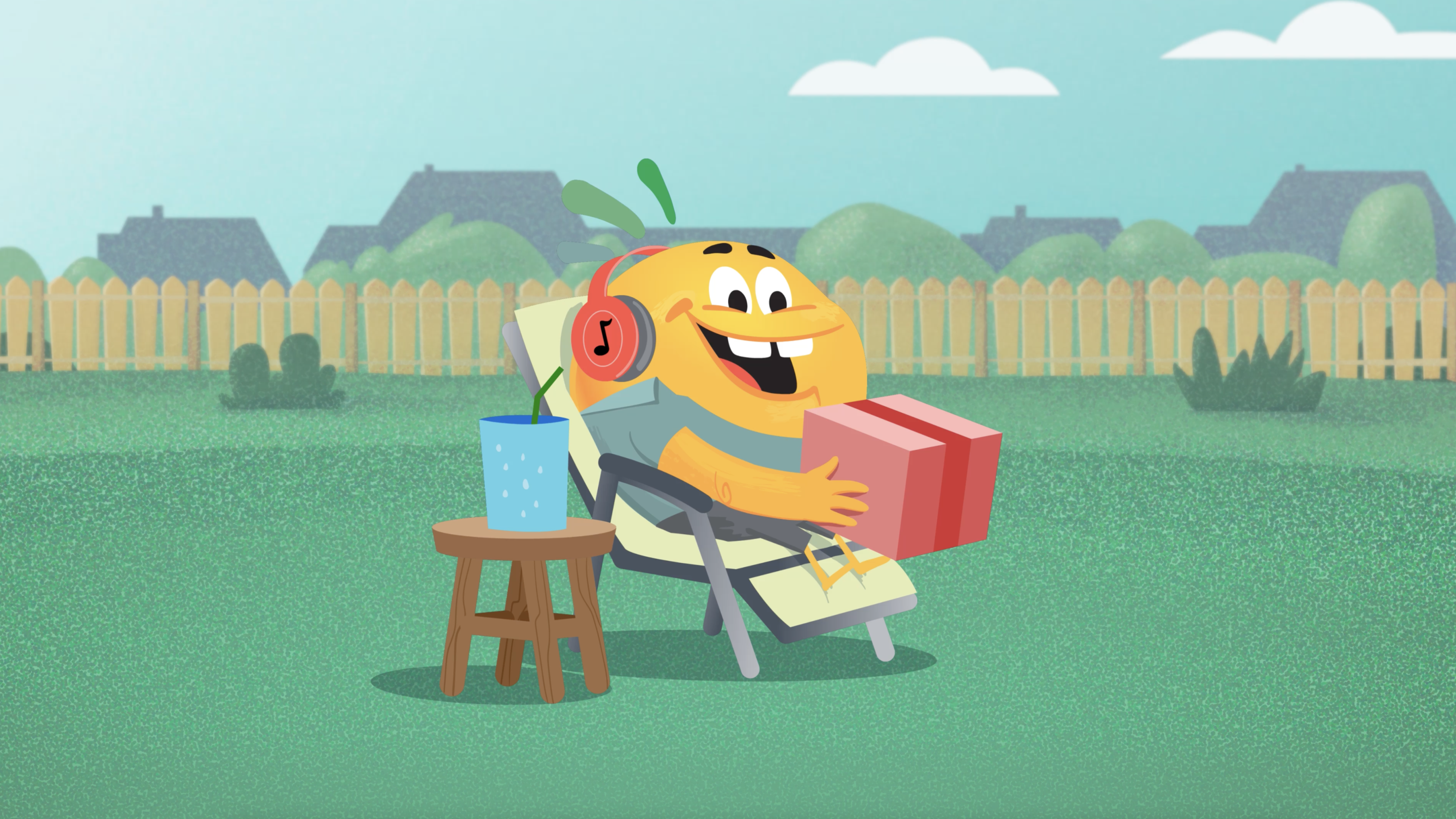Ty Wellbe lounging in a lawn chair listening to music